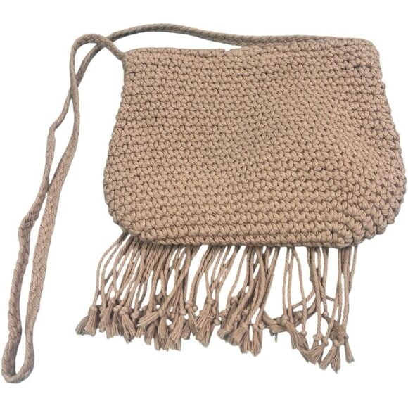 Handcrafted Tan Fringe Bag - Picture 3 of 5